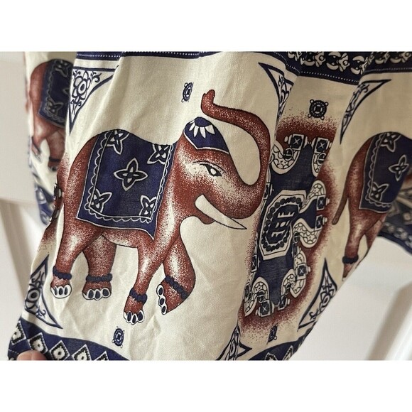 Rhapsody Women’s Size XS Navy Elephant Print Cold Shoulder Dress Boho - Picture 3 of 8